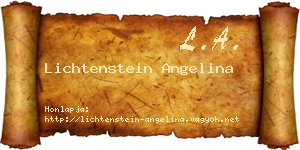 Lichtenstein Angelina névjegykártya